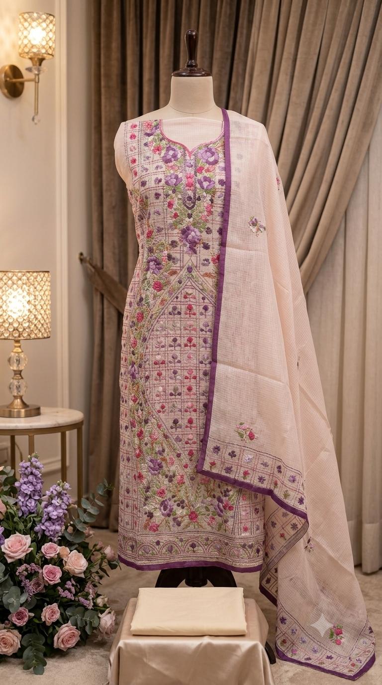 Unstitched Kota Jaal suit set
